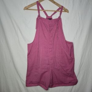 NWT Jordache Pink Romper With Adjustable Tie Shoulder Straps Size Medium